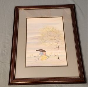 Elegant Framed Wall Art with Brown Frame